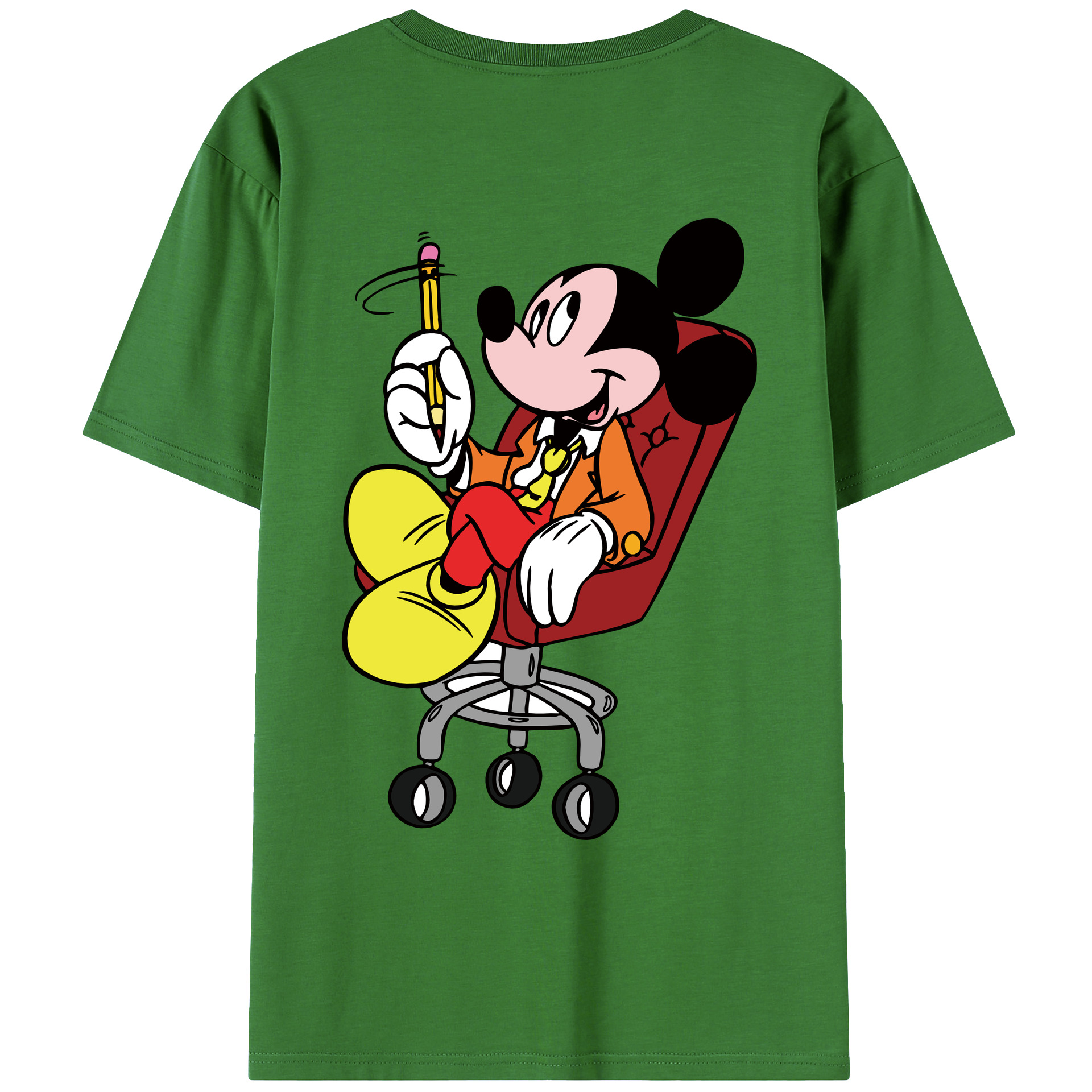 （画像用） ミッキーマウス Mickey Mouse レディース半袖Tシャツ(バックプリント)